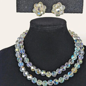 V. Salo Faceted AB Crystal Demi Parure